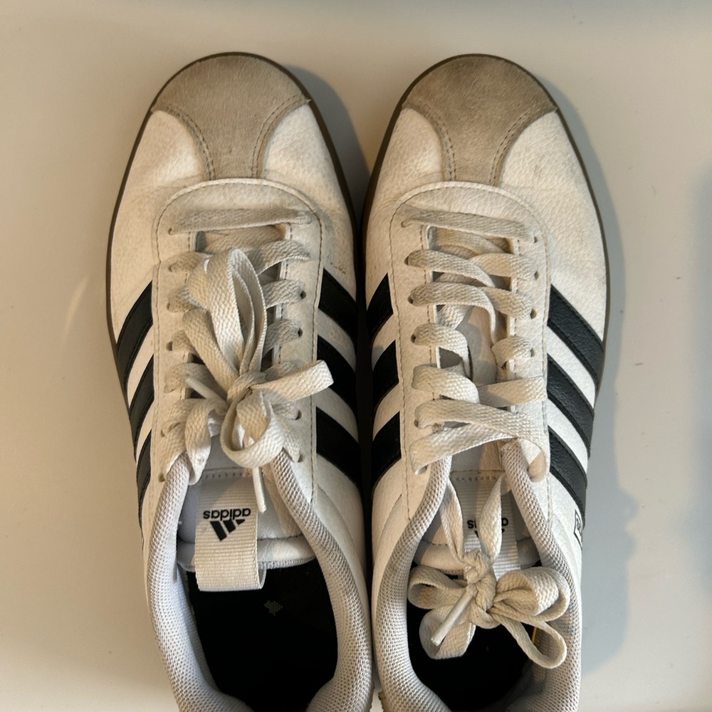 Adidas Classic White and Black Trainers